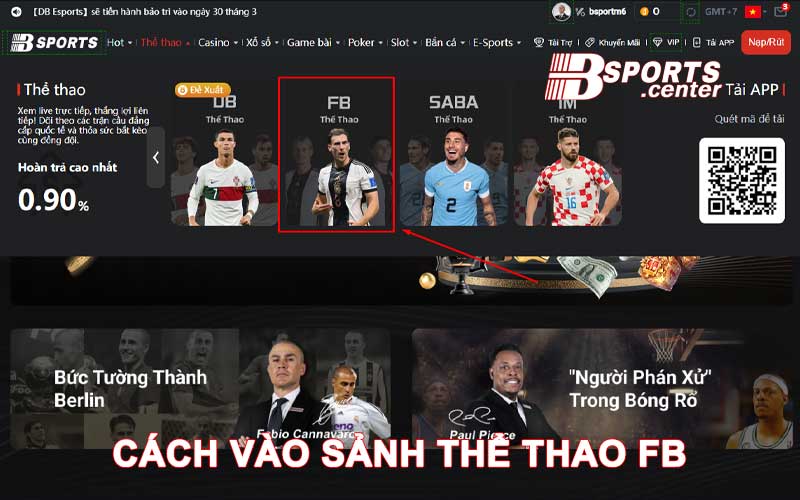 Cách tham gia vào sảnh FB Sport