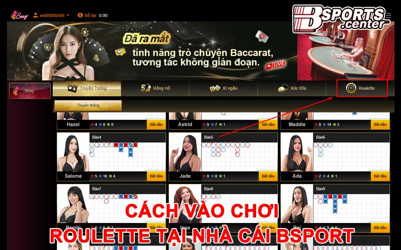 Cách chơi Roulette trực tuyến tại Bsports