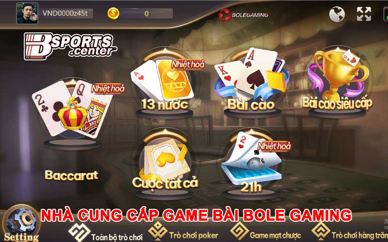 Nhà cung cấp BOLE game bài